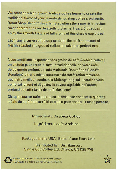 Authentic Donut Shop Blend Decaffeinated Single Cup Coffee for Keurig K-Cup Brewers, 24 Count